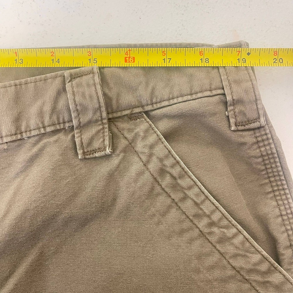 Carhartt Mens Work Pants Khaki Relaxed Fit Dungaree Utility Carpenter 40x28 - Picture 6 of 9